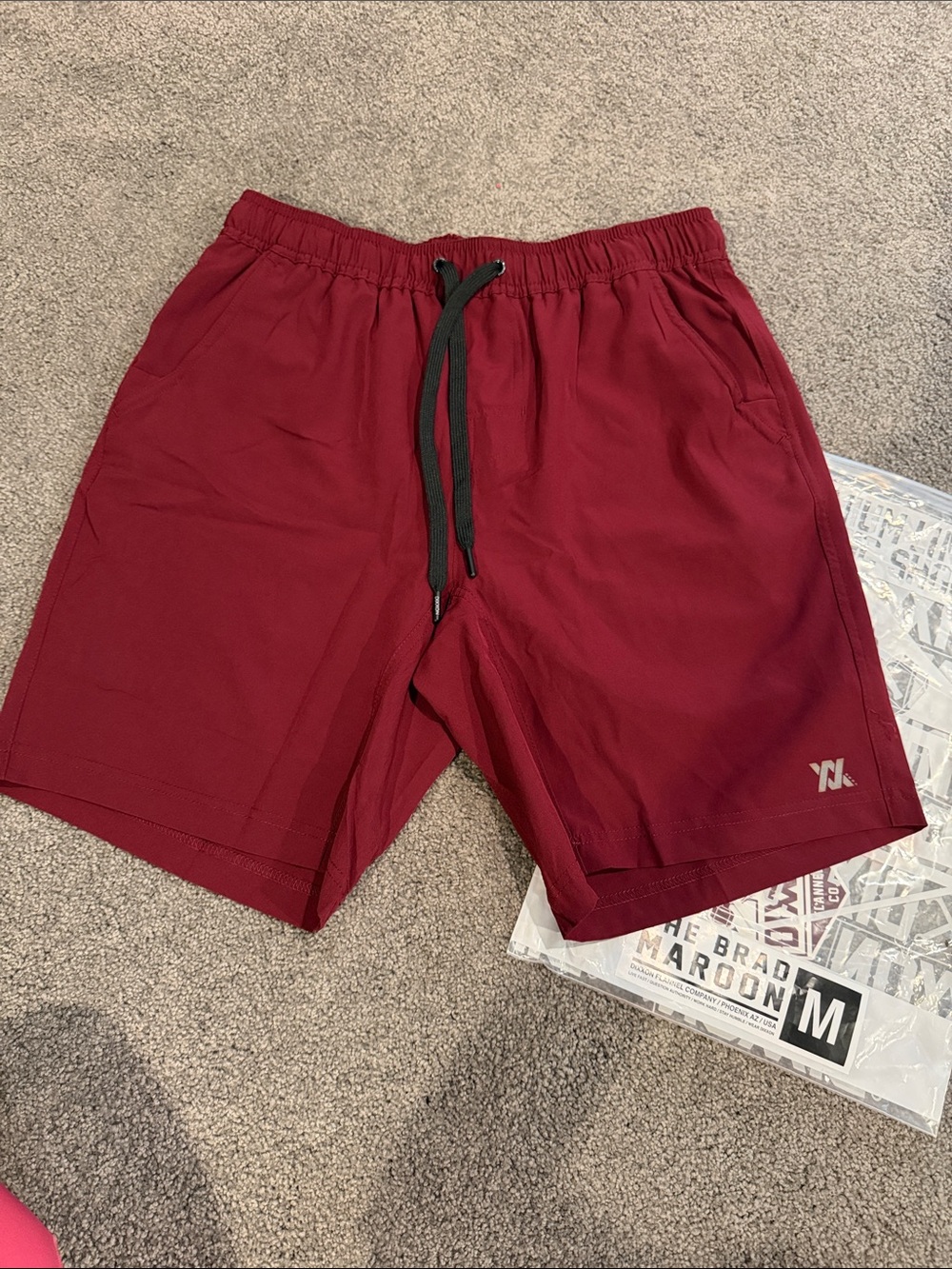 Men's DIXXON Maroon Athletic Drawstring Shorts